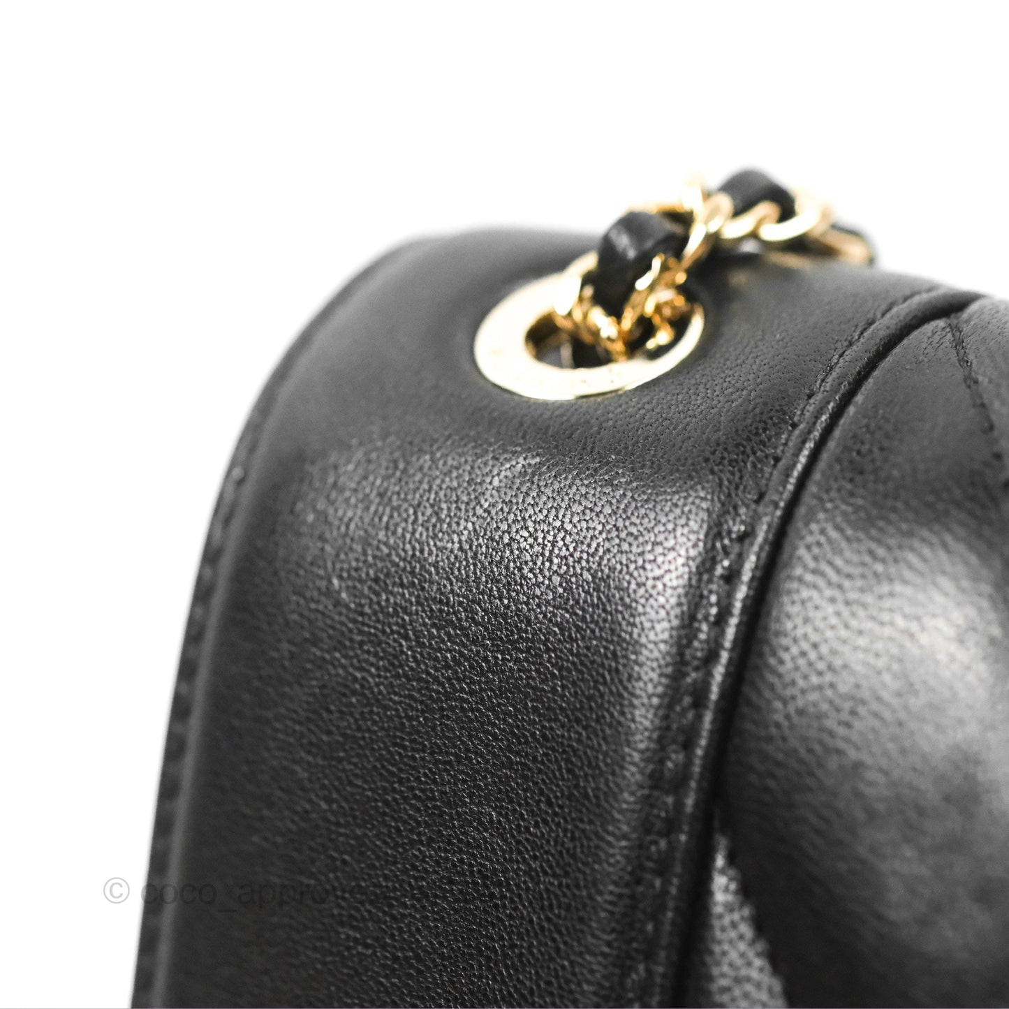 Chanel Chevron Mademoiselle Flap Bag Black Sheepskin Gold Hardware