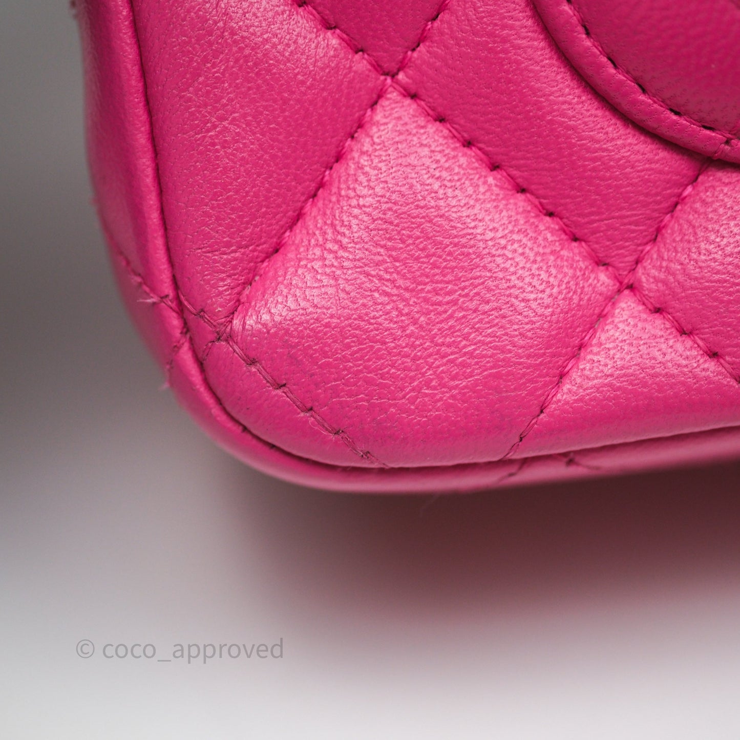 Chanel Mini Rectangular Quilted Dark Pink Lambskin Silver Hardware