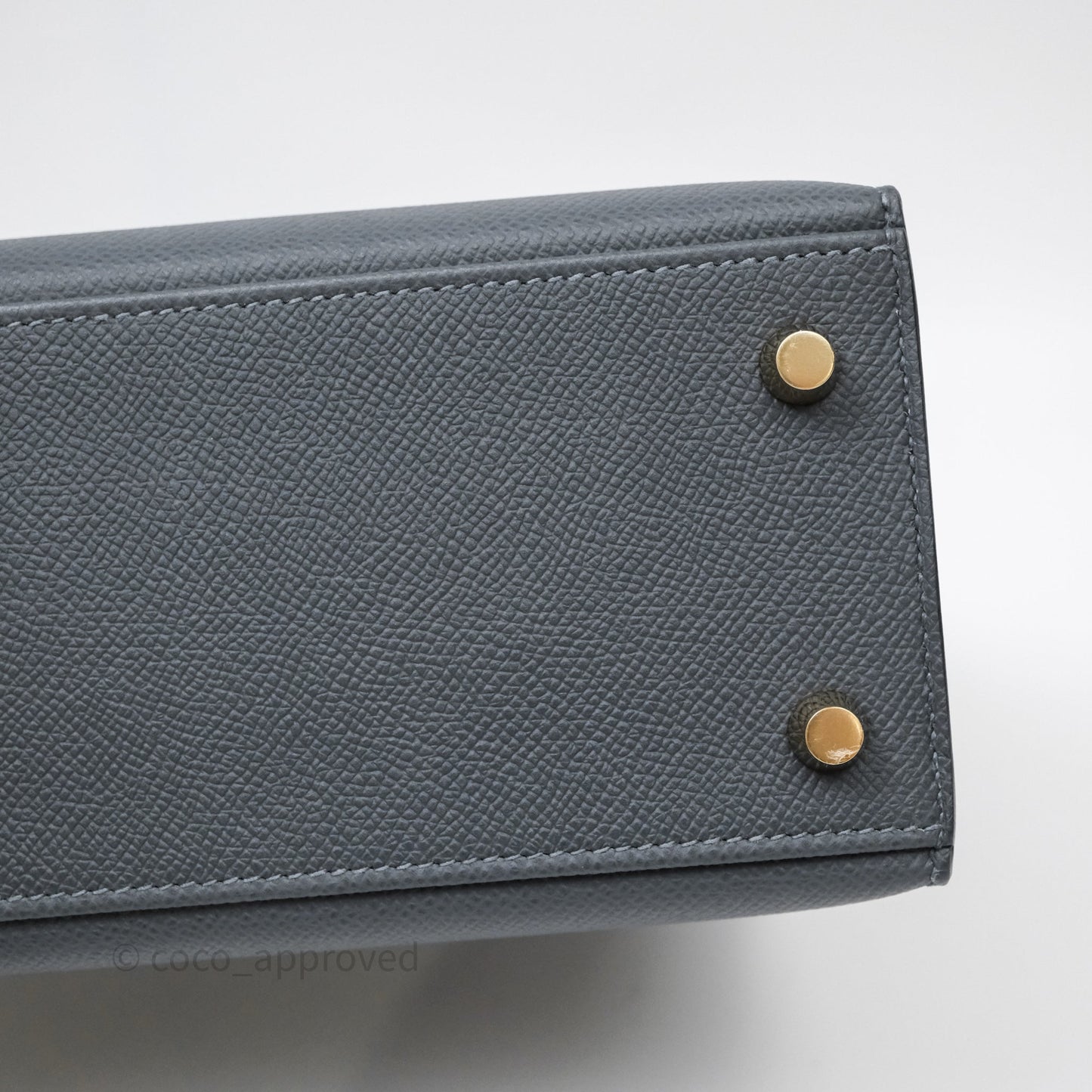 Hermès Kelly 25 Gris Meyer 0L Epsom Light Gold Hardware