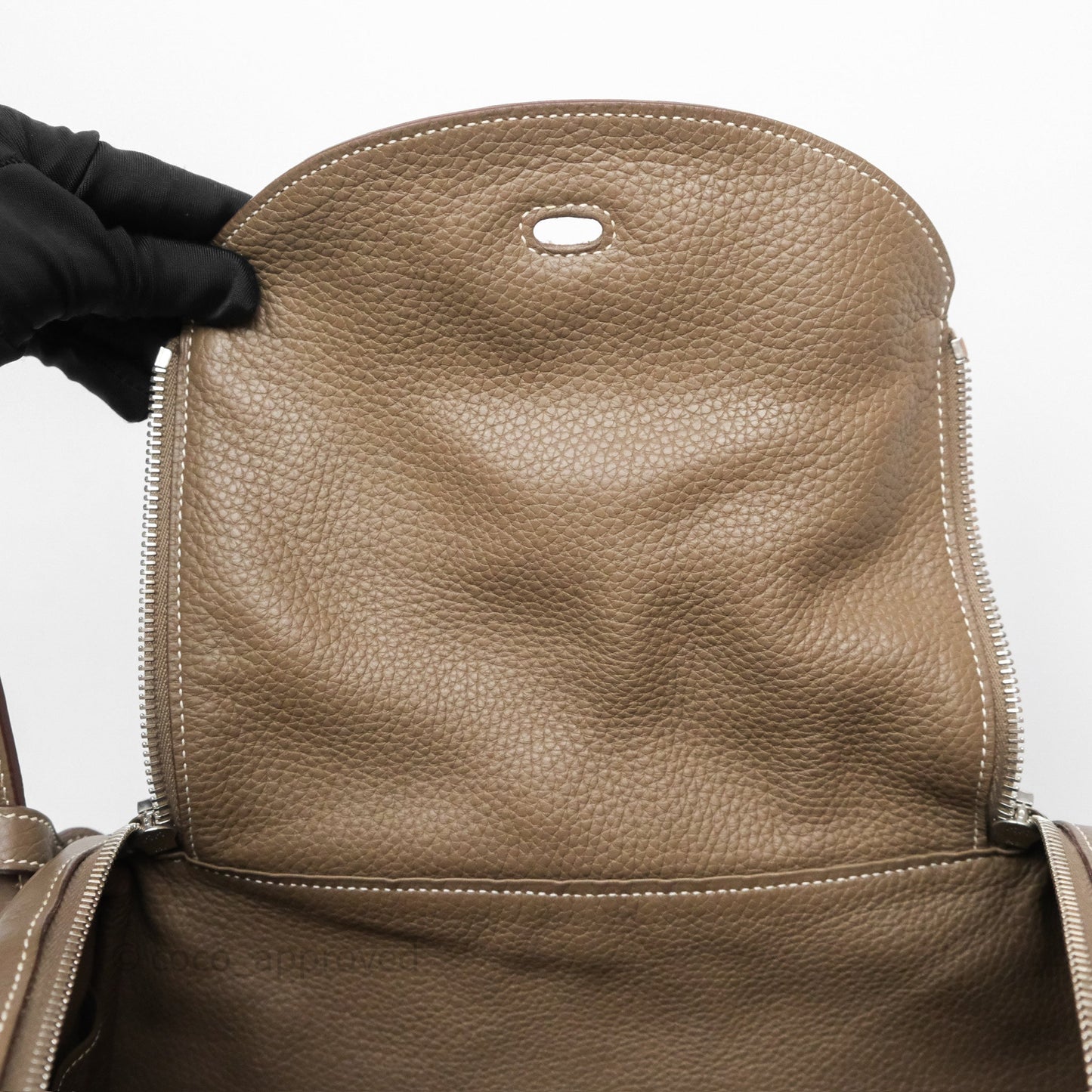Hermès Lindy 30 Etoupe 18 Clemence Palladium Hardware