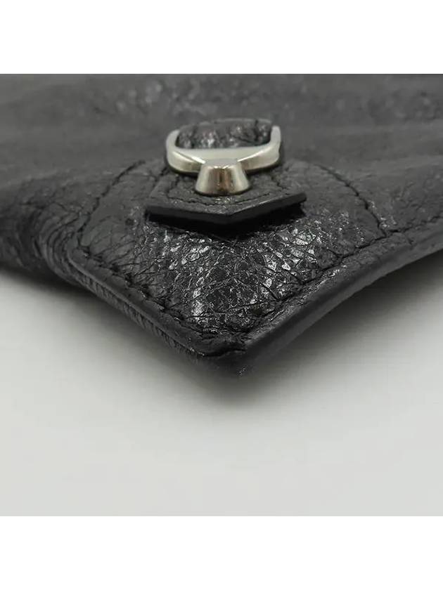 Luxury Balenciaga 362967 Black leather classic gold zip up decoration clutch bag