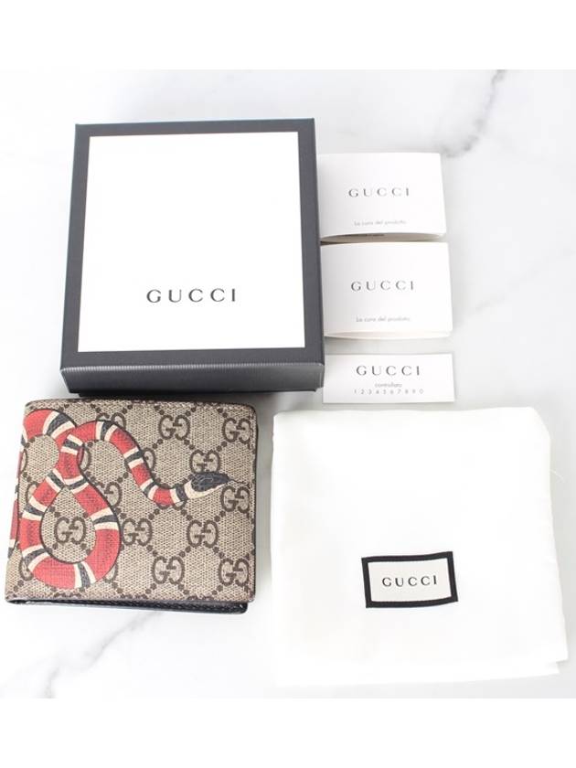 Luxury Gucci Trending 2025 Snake half wallet beige