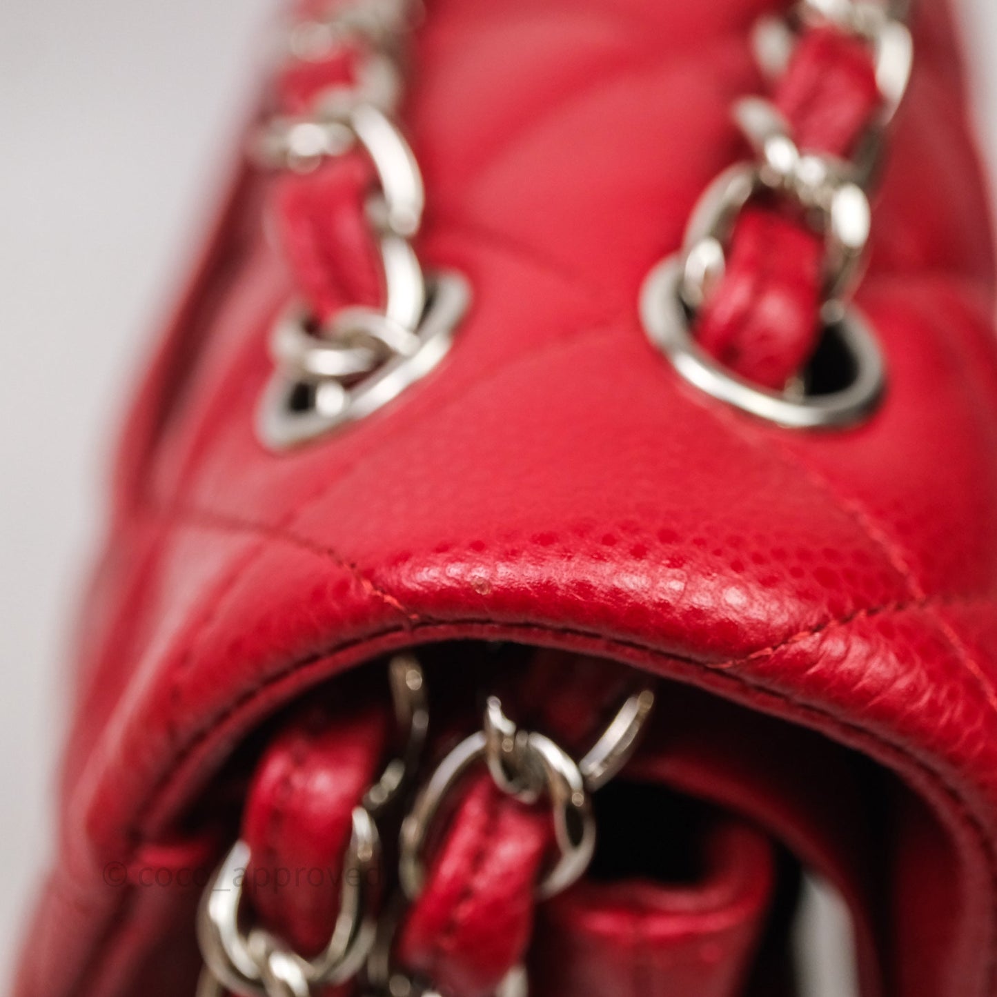 Chanel Jumbo Double Flap Red Caviar Silver Hardware⁣⁣