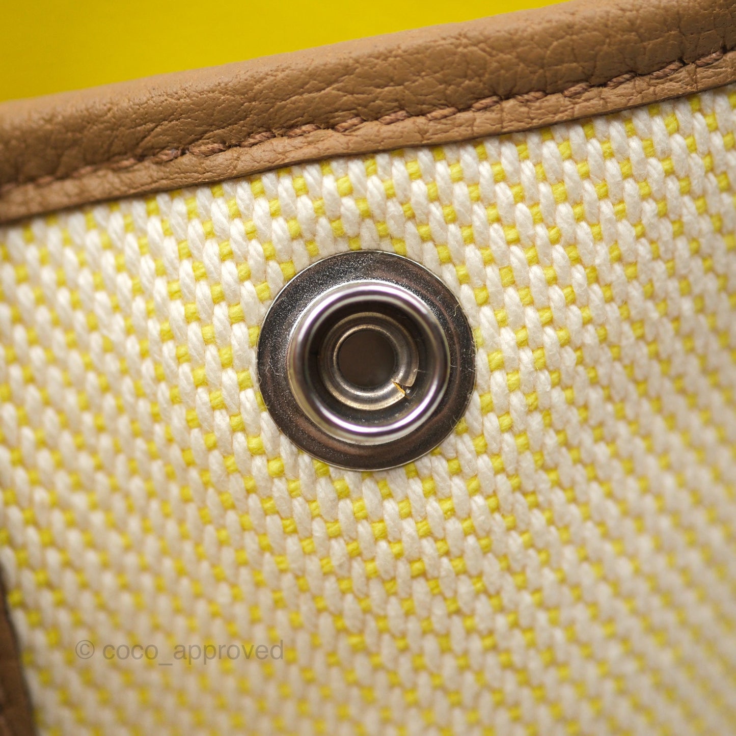 Hermès Garden Party 30 Canvas Ecru-Jaune Citron 9N/ Biscuit 48