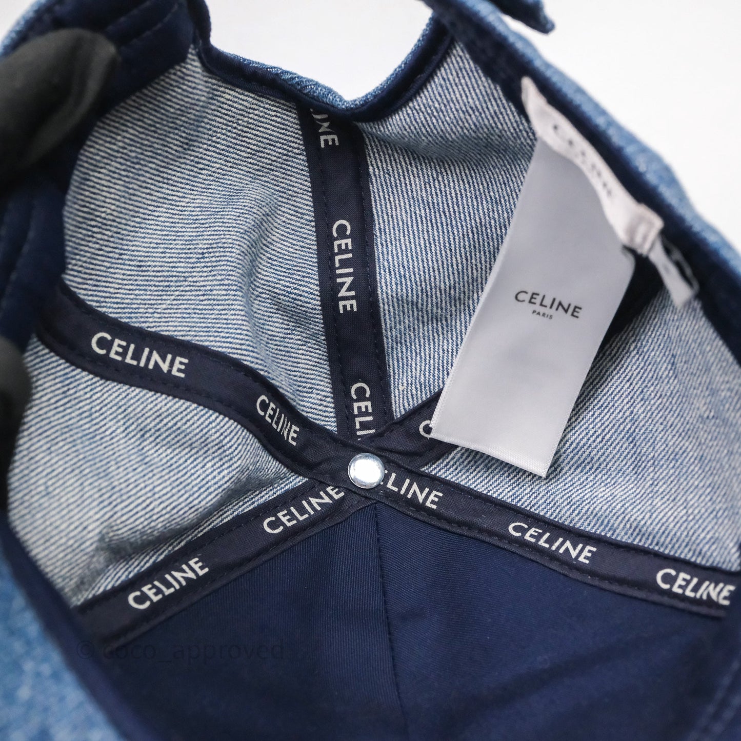 Celine Baseball Cap Cotton Triomphe Denim