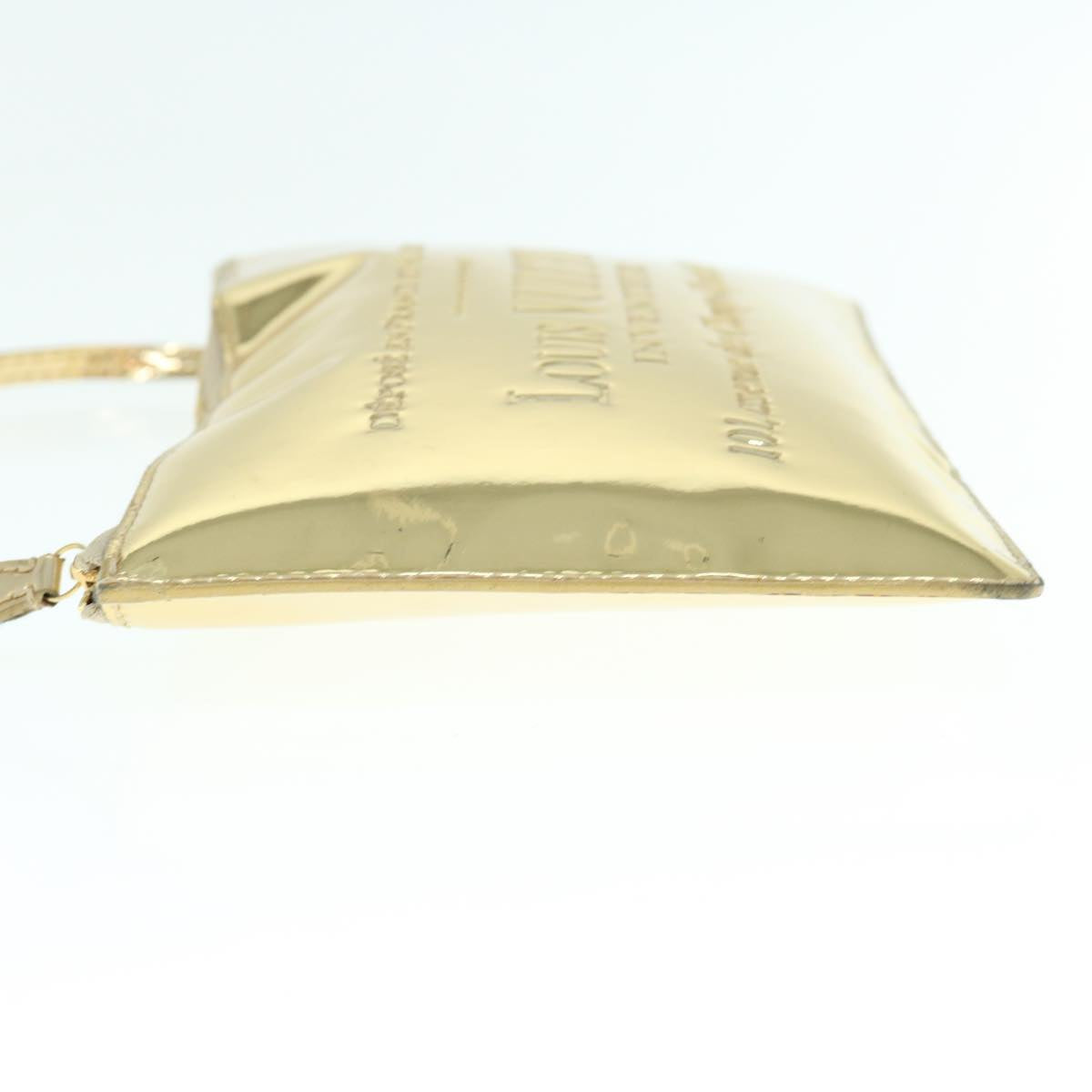 LOUIS VUITTON Monogram Miroir Pochette Plat Clutch Bag Gold M95278 63076