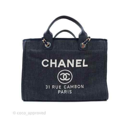 Chanel Canvas Large Deauville Tote Denim