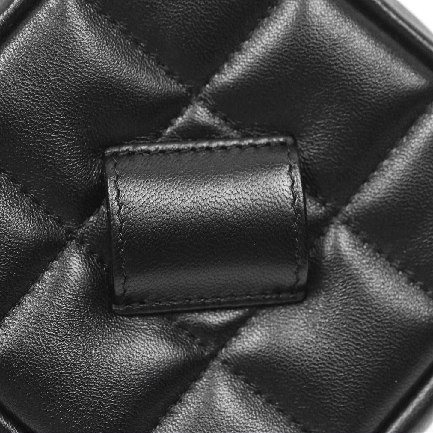Chanel Diamond Belt Coin Purse Black Lambskin Aged Gold Hardware