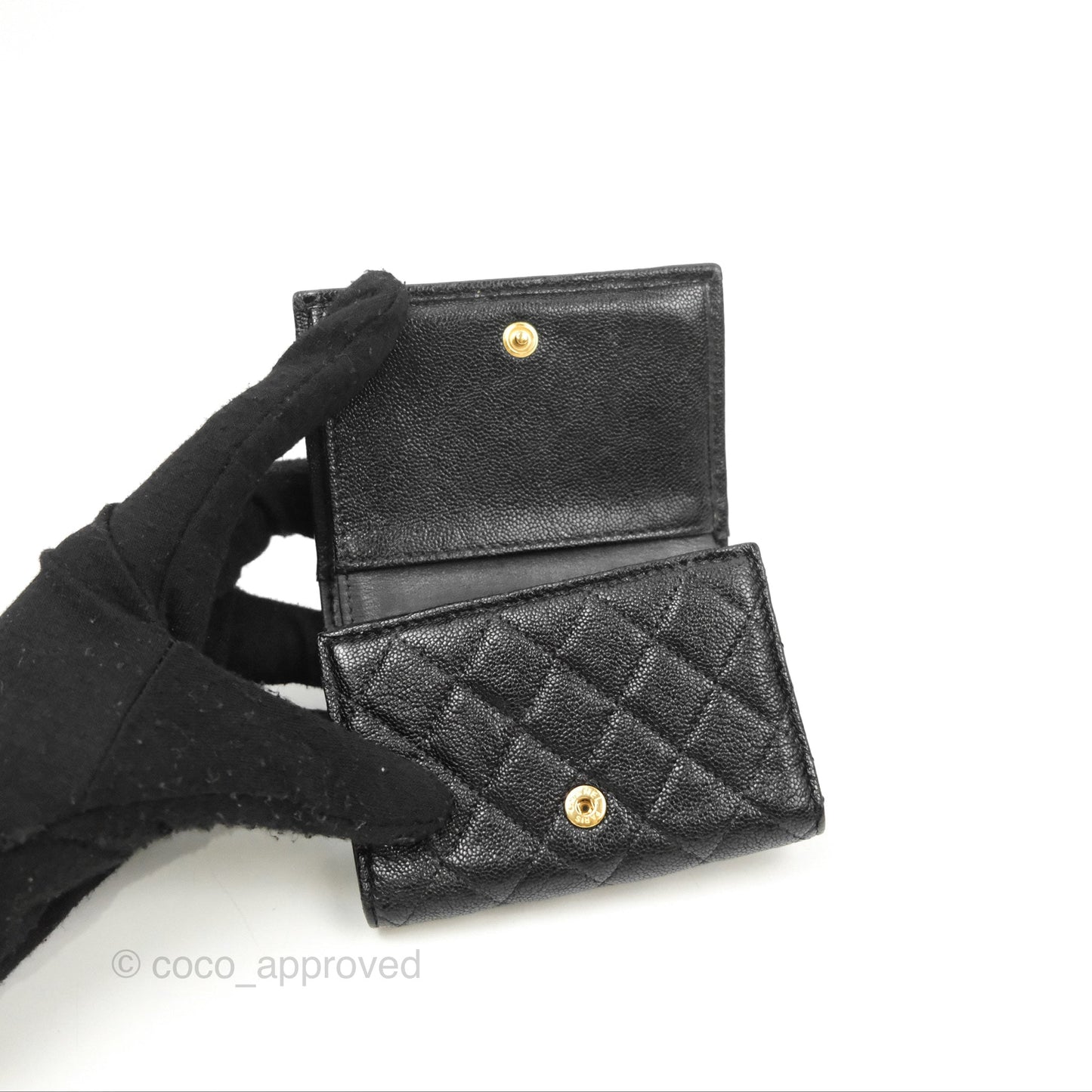 Chanel Quilted Small Boy Flap Wallet Black Caviar Gold Hardware