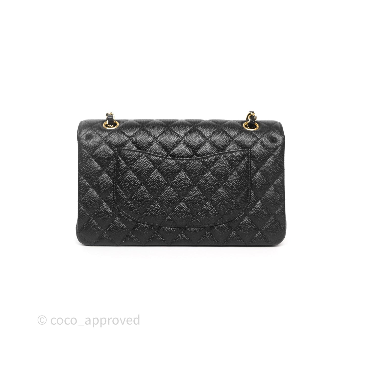 Chanel Classic M/L Medium Flap Quilted Black Caviar Gold Hardware