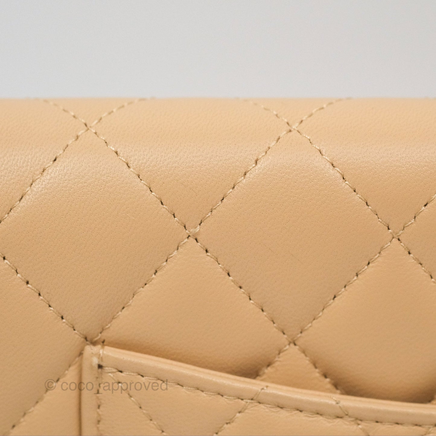 Chanel Quilted Pearl Crush Wallet on Chain WOC Beige Lambskin Aged Gold Hardware