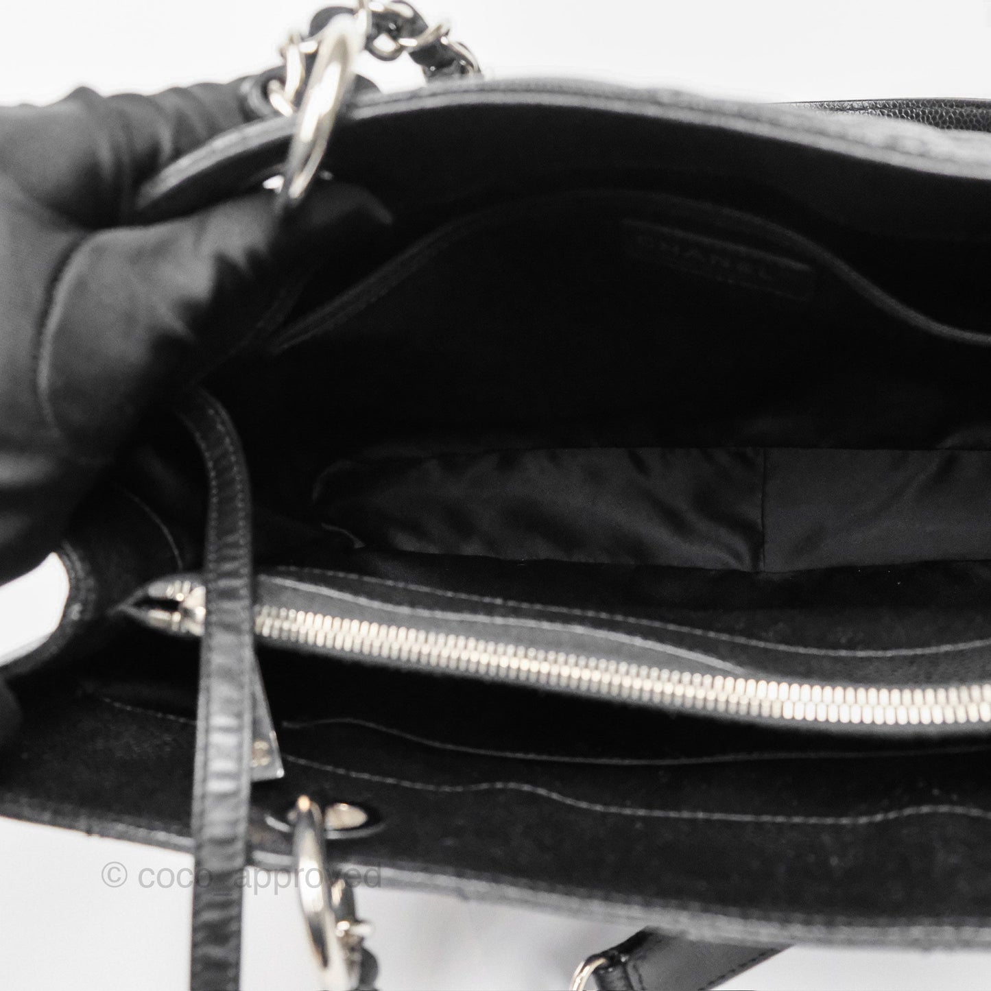 Chanel GST Black Caviar Silver Hardware