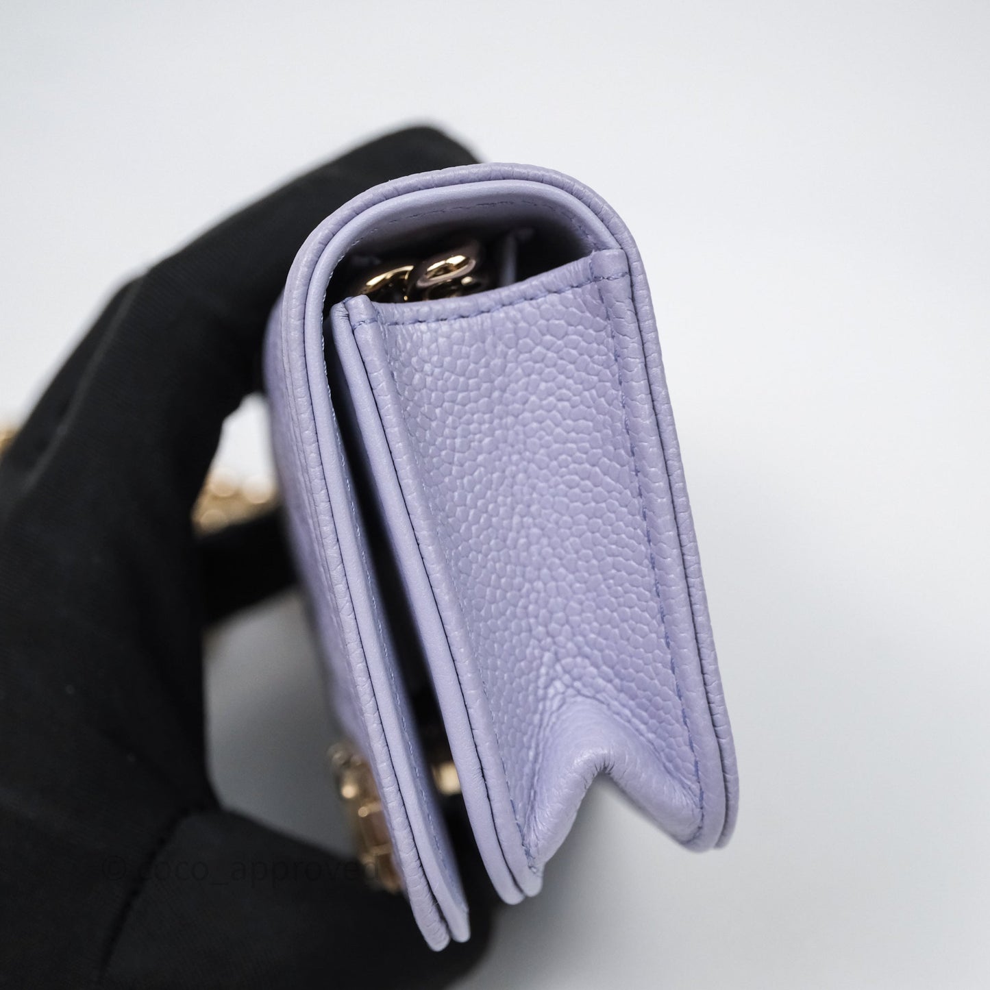 Chanel Quilted Boy Belt Bag Purple Caviar Gold Hardware