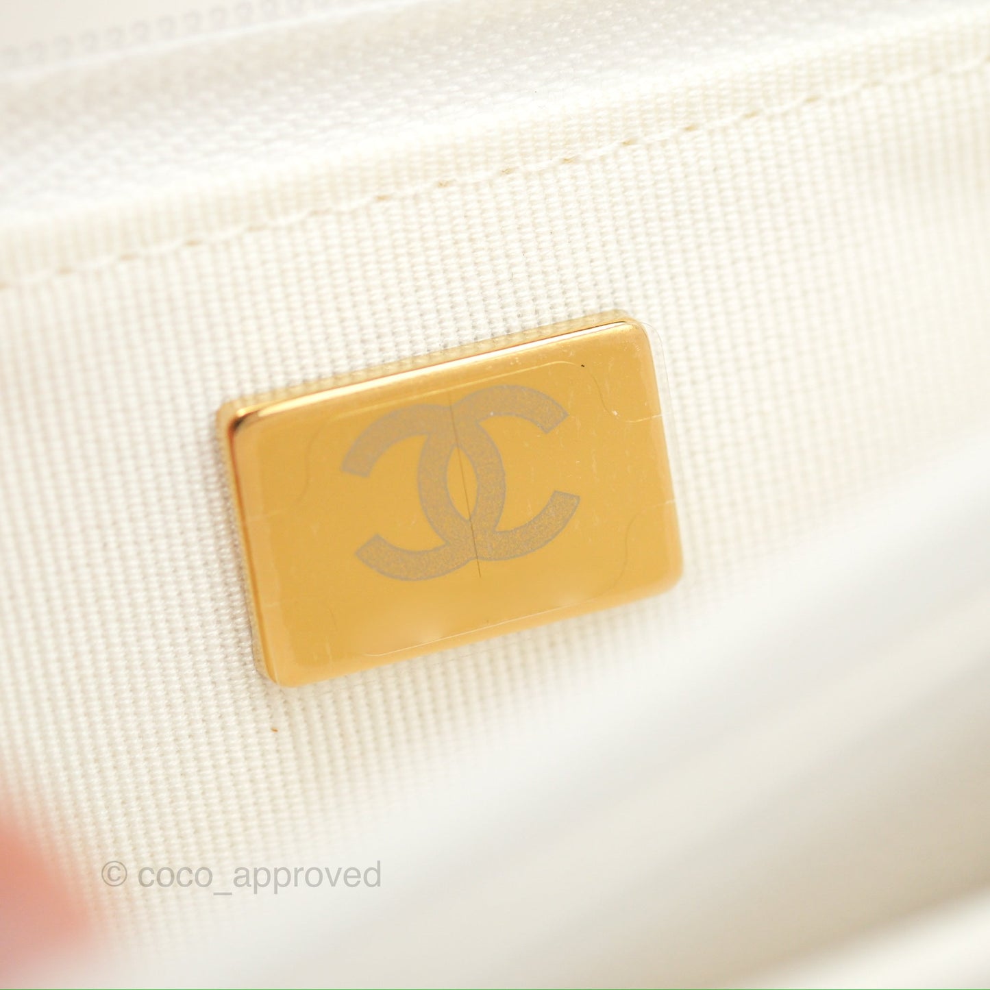 Chanel Wallet On Chain WOC Adjustable CC Chain Iridescent White Caviar Aged Gold Hardware