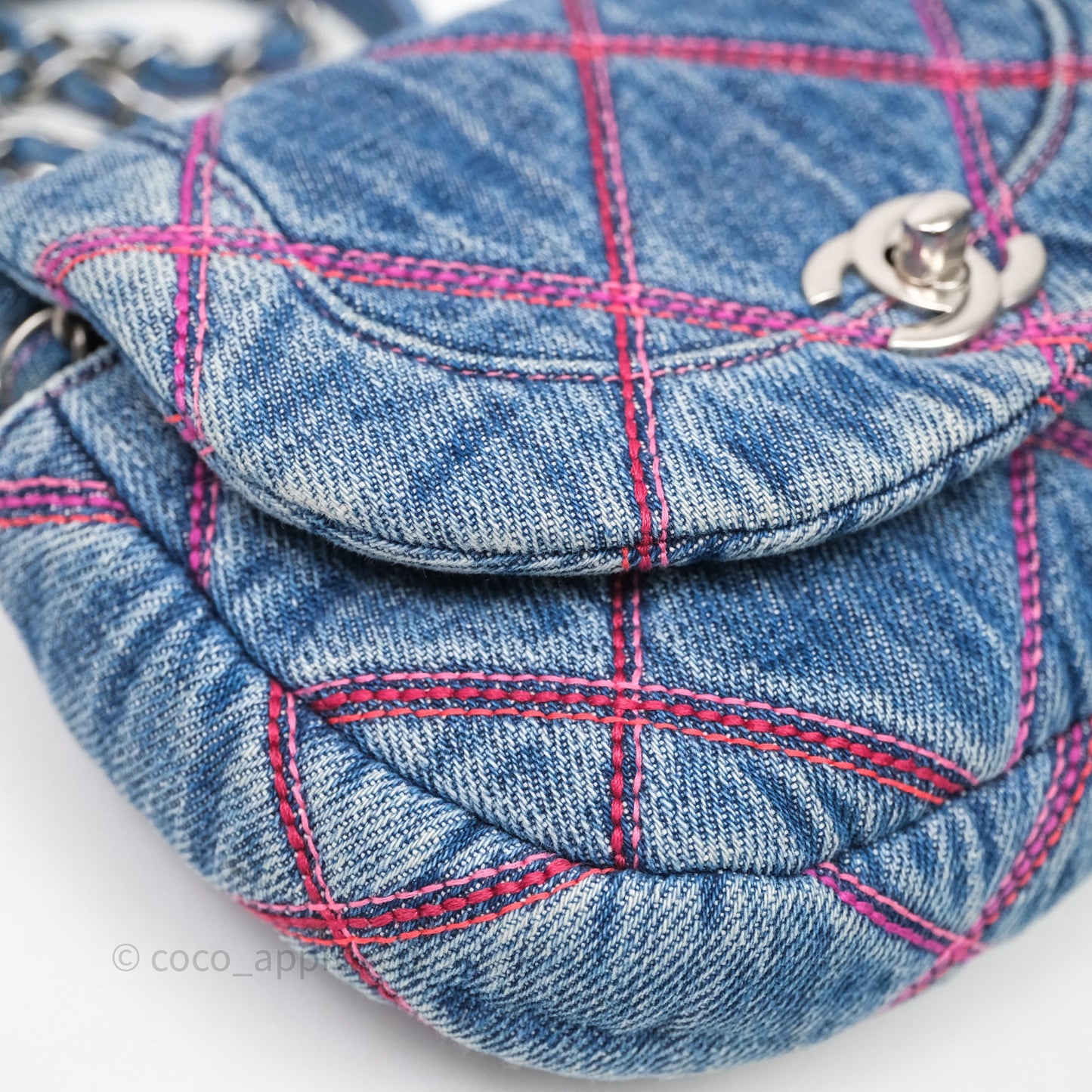 Chanel Coco Beach Flap Bag Denim Silver Hardware