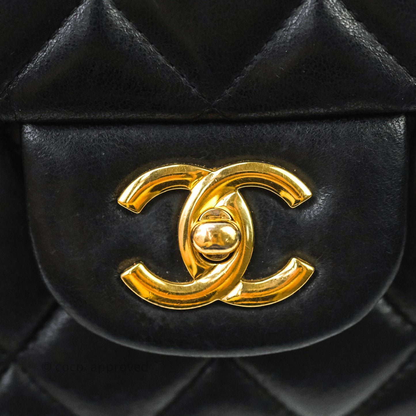 Chanel Single Flap Maxi Lambskin Black Gold Hardware