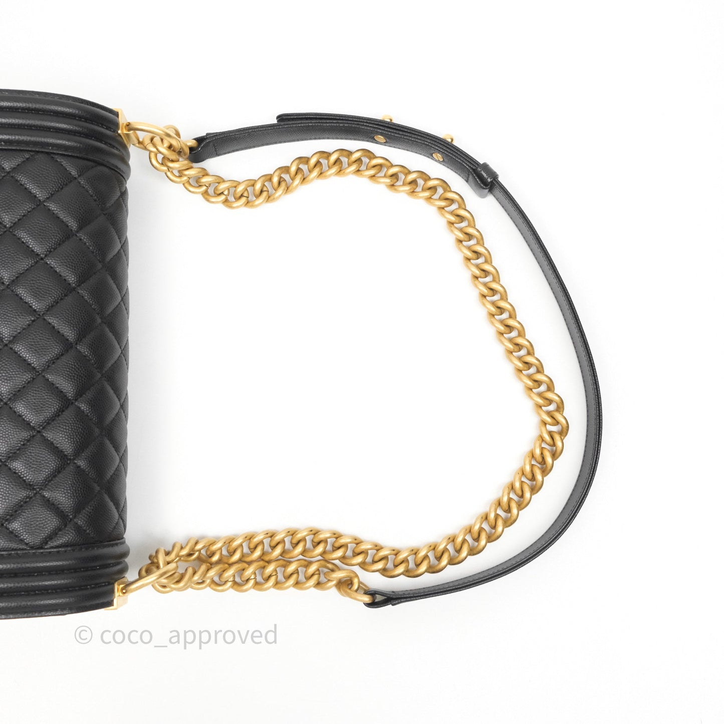 Chanel Medium Boy Quilted Black Caviar Aged Gold Hardware