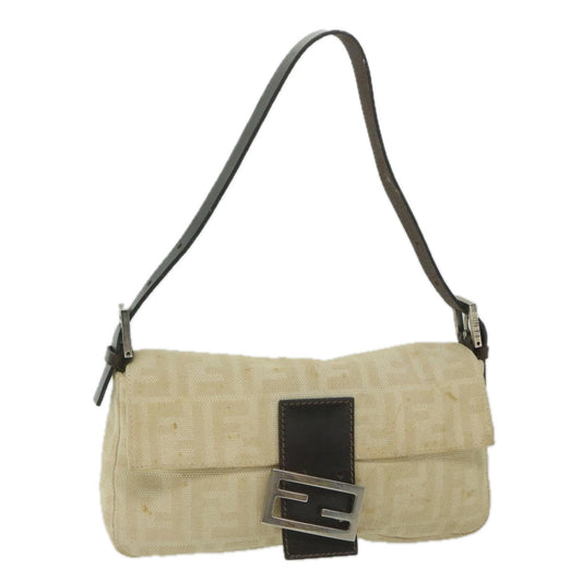 Luxury FendiZucca Canvas Mamma Baguette Shoulder Bag Beige 2321 26424 00863159