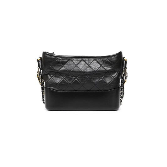 Chanel New Medium Gabrielle Hobo Quilted Black Aged Calfskin