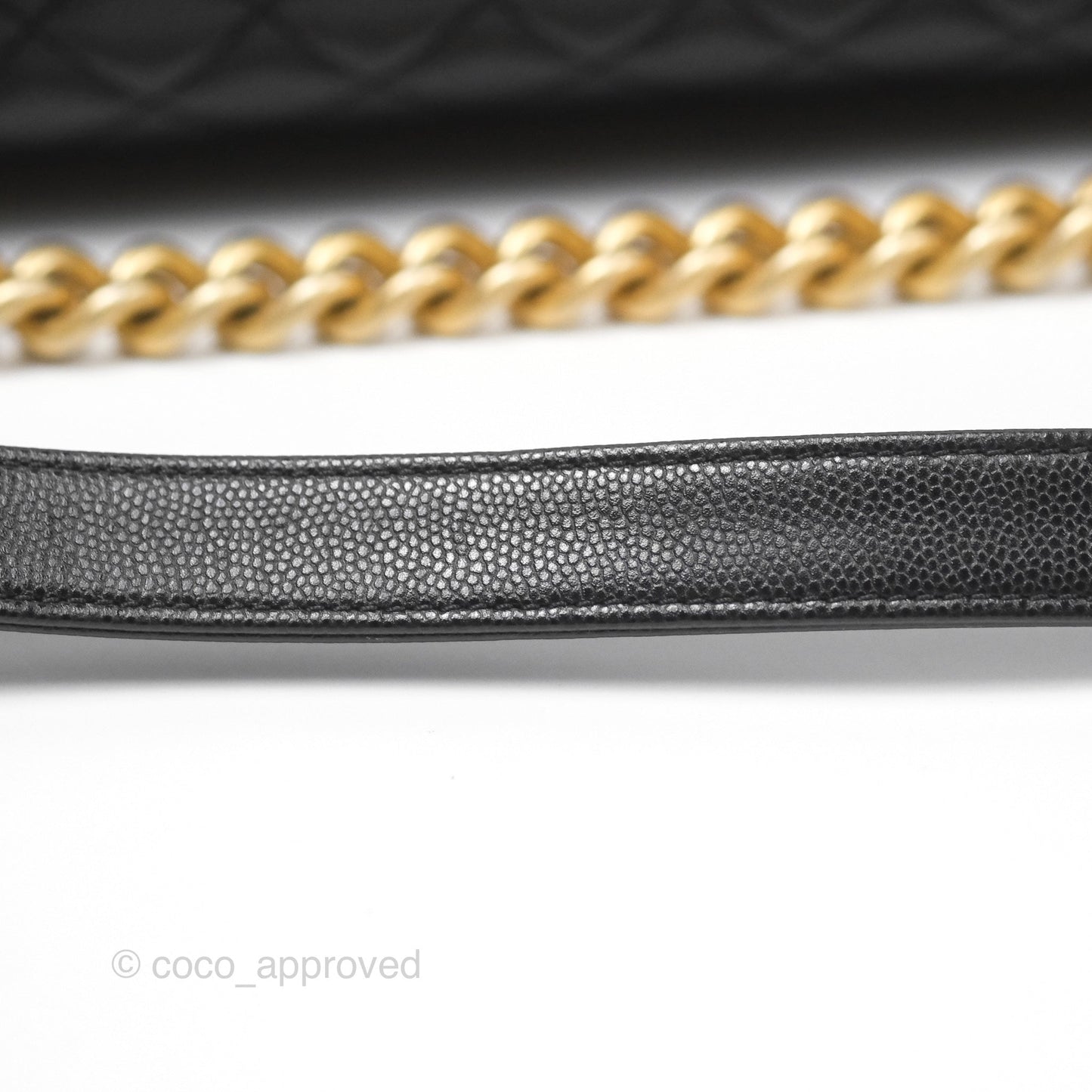 Chanel Medium Boy Quilted Black Caviar Aged Gold Hardware