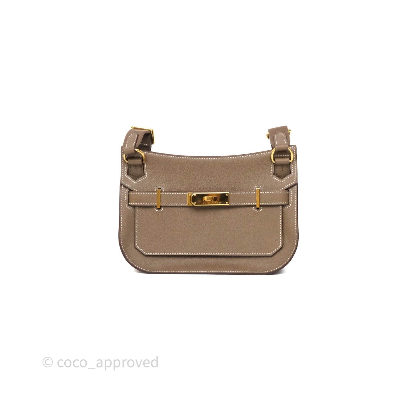 Hermès Mini Jypsiere Etoupe 18 Evercolor Gold Hardware