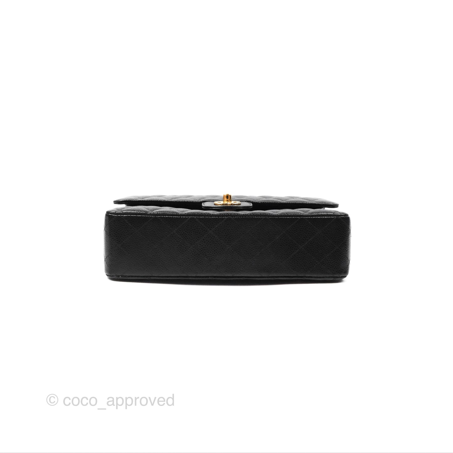 Chanel Classic M/L Medium Flap Quilted Black Caviar Gold Hardware