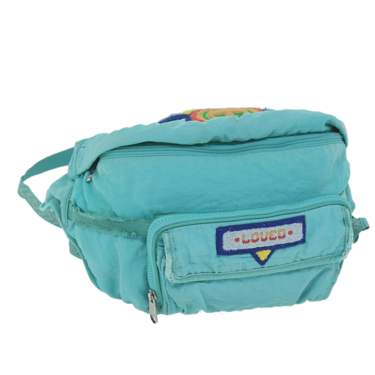 GUCCI Shoulder Bag Nylon Turquoise Blue 536842  63198