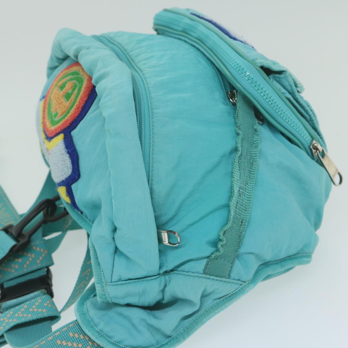 GUCCI Shoulder Bag Nylon Turquoise Blue 536842  63198