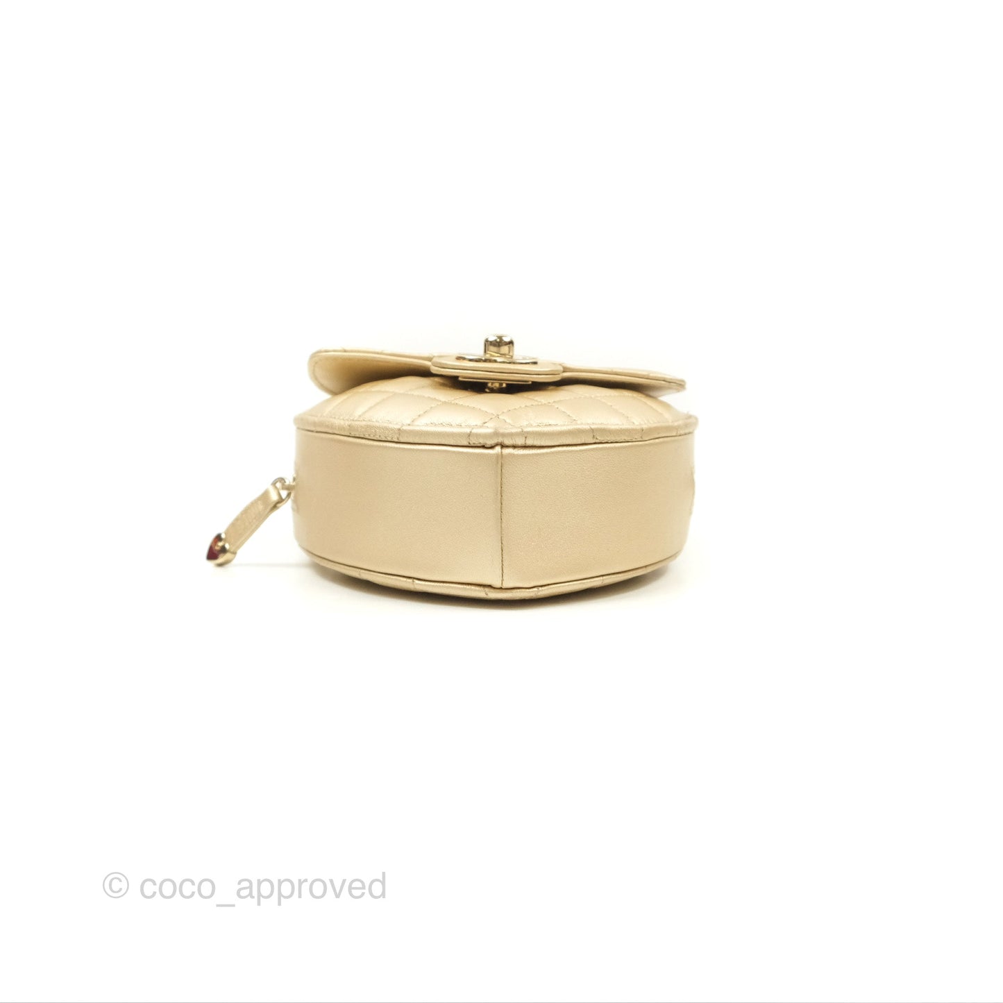 Chanel Small Heart Bag Iridescent Gold Lambskin Gold Hardware 22S