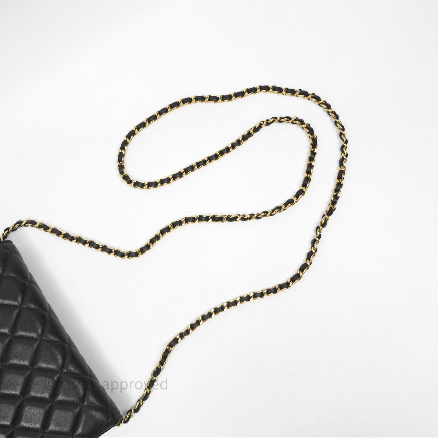 Chanel Quilted Classic Wallet on Chain WOC Black Lambskin Gold Hardware