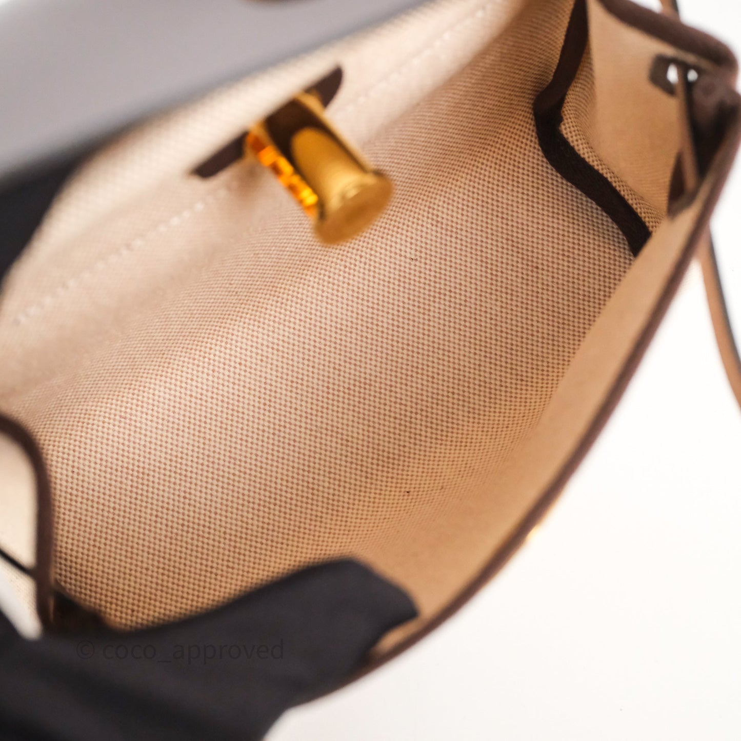 Hermès Herbag Zip 20 Mini Ecru Beige 14/ Ebene 46 Canvas Gold Hardware