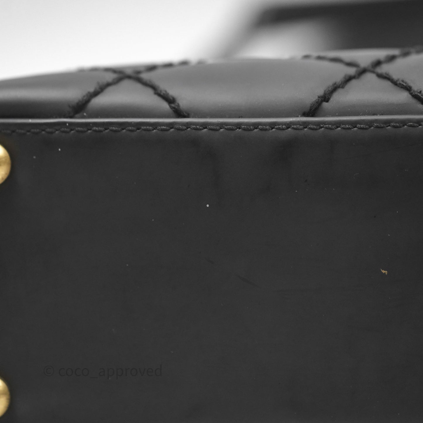 Chanel Vintage Quilted CC Tote Bag Matte Black Calfskin Gold Hardware
