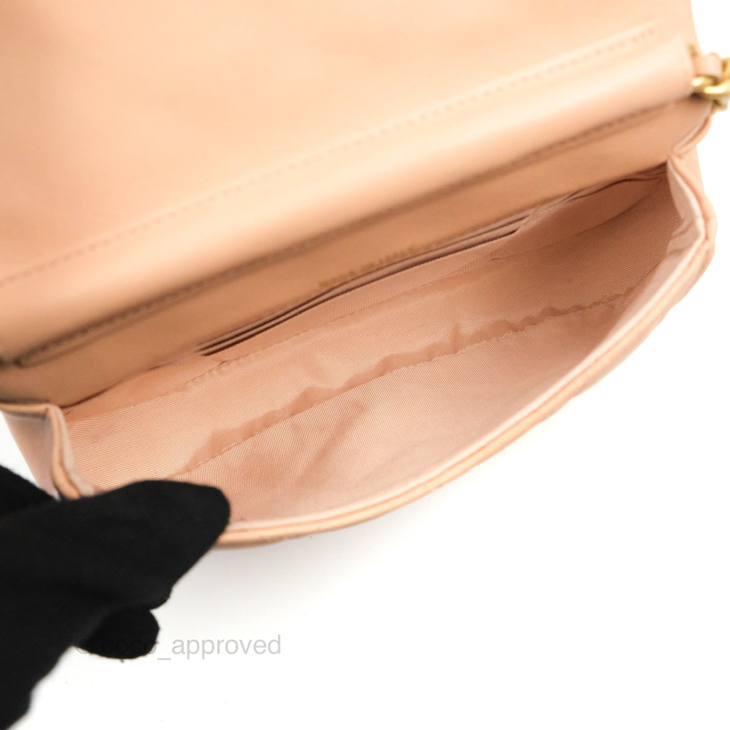 Chanel Clutch with Chain Beige Pink Calfskin Aged Gold Hardware