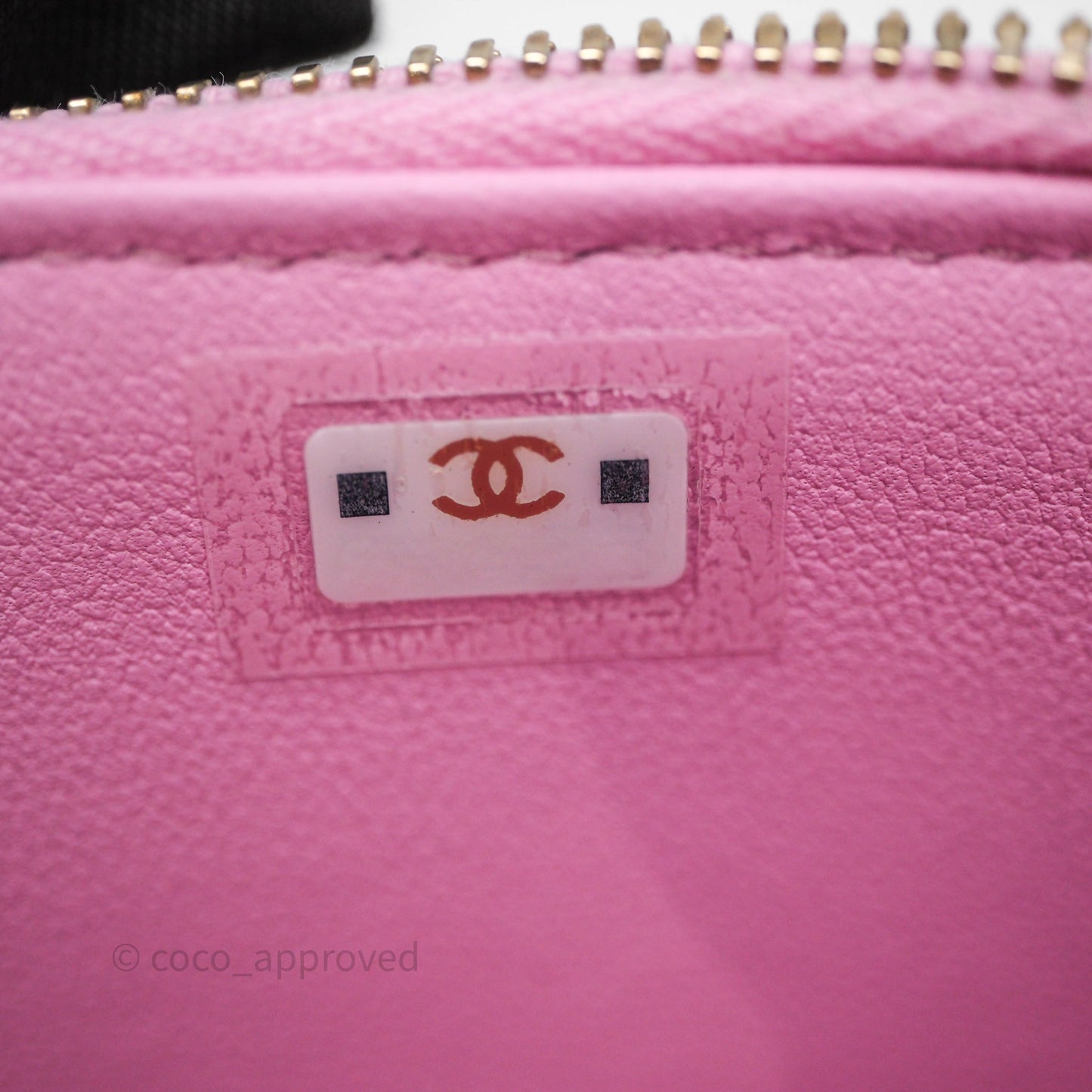 Chanel Vanity with Heart Adjustable Chain Pink Caviar Aged Gold Hardware