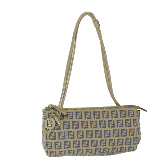 Luxury FendiZucchino Canvas Accessory Pouch Beige Blue63286