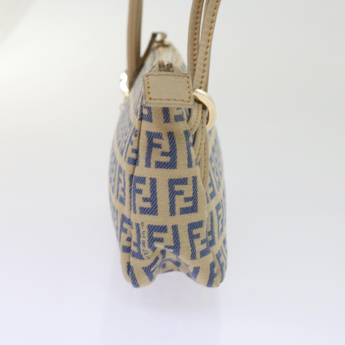Luxury FendiZucchino Canvas Accessory Pouch Beige Blue63286