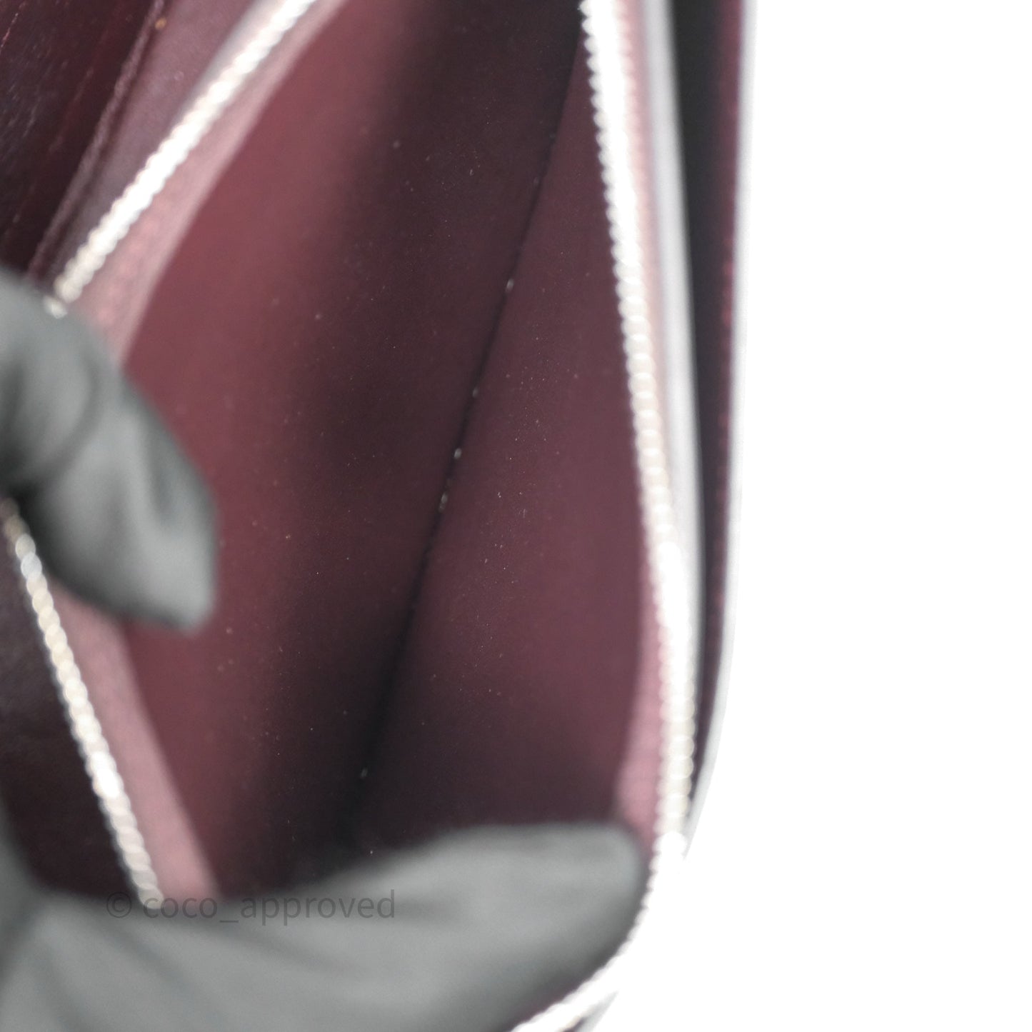 Celine Medium Frame Bag Burgundy / Pearl Blue Calfskin Silver Hardware