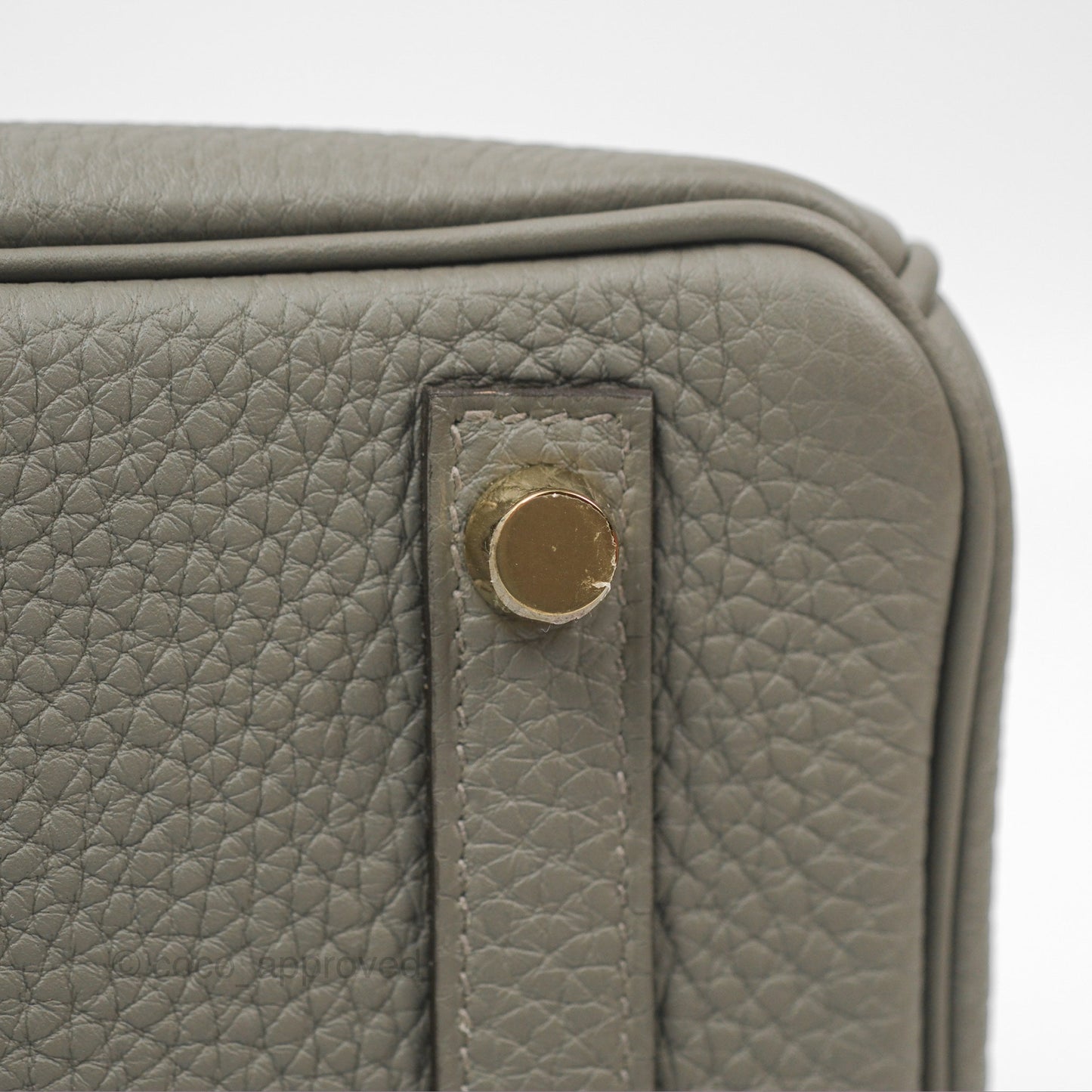 Hermes Birkin 25 Retourne Gris Meyer 0L Togo Gold Hardware
