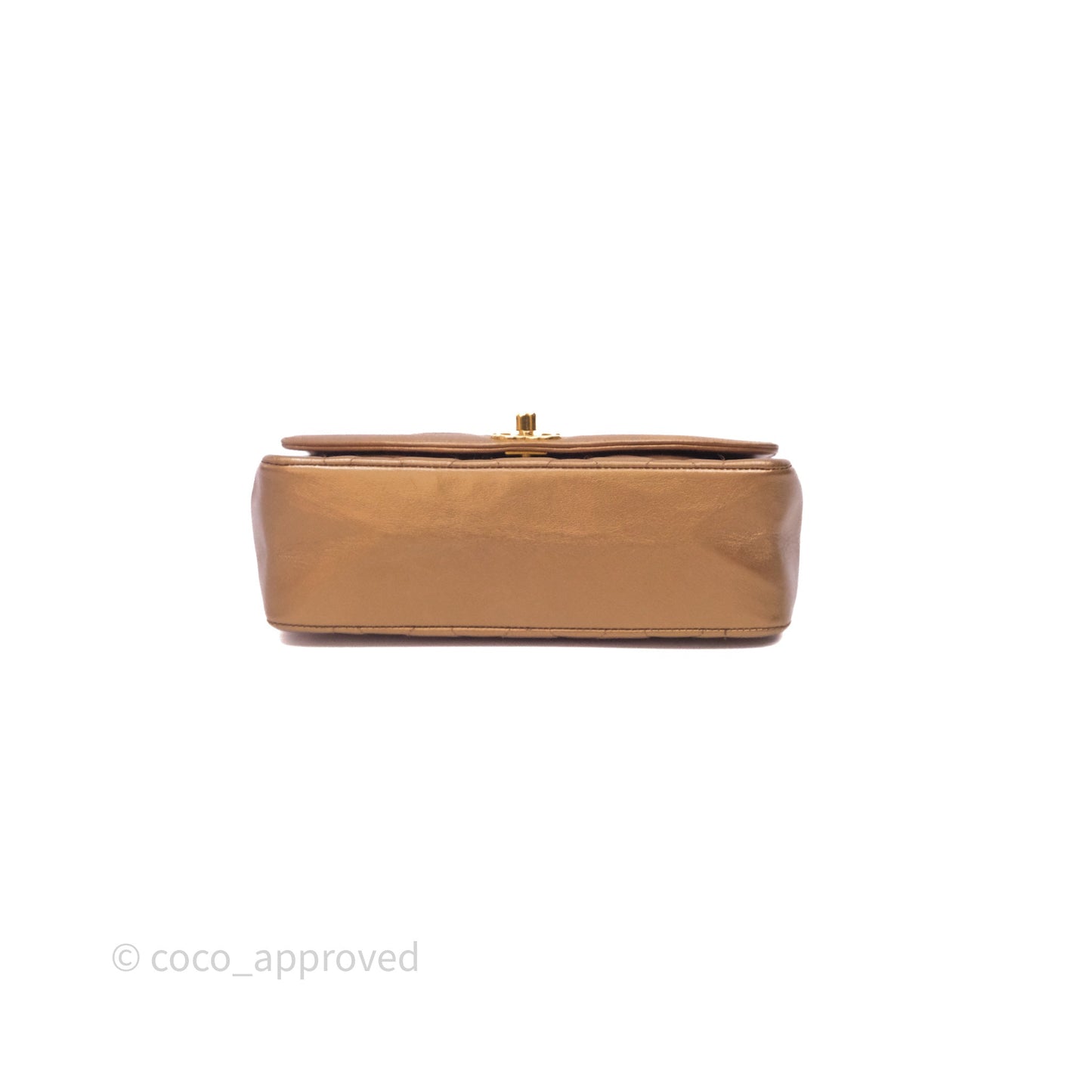 Chanel Vintage Small Quilted Classic Diana Flap Bag Gold Lambskin 24K Gold Hardware