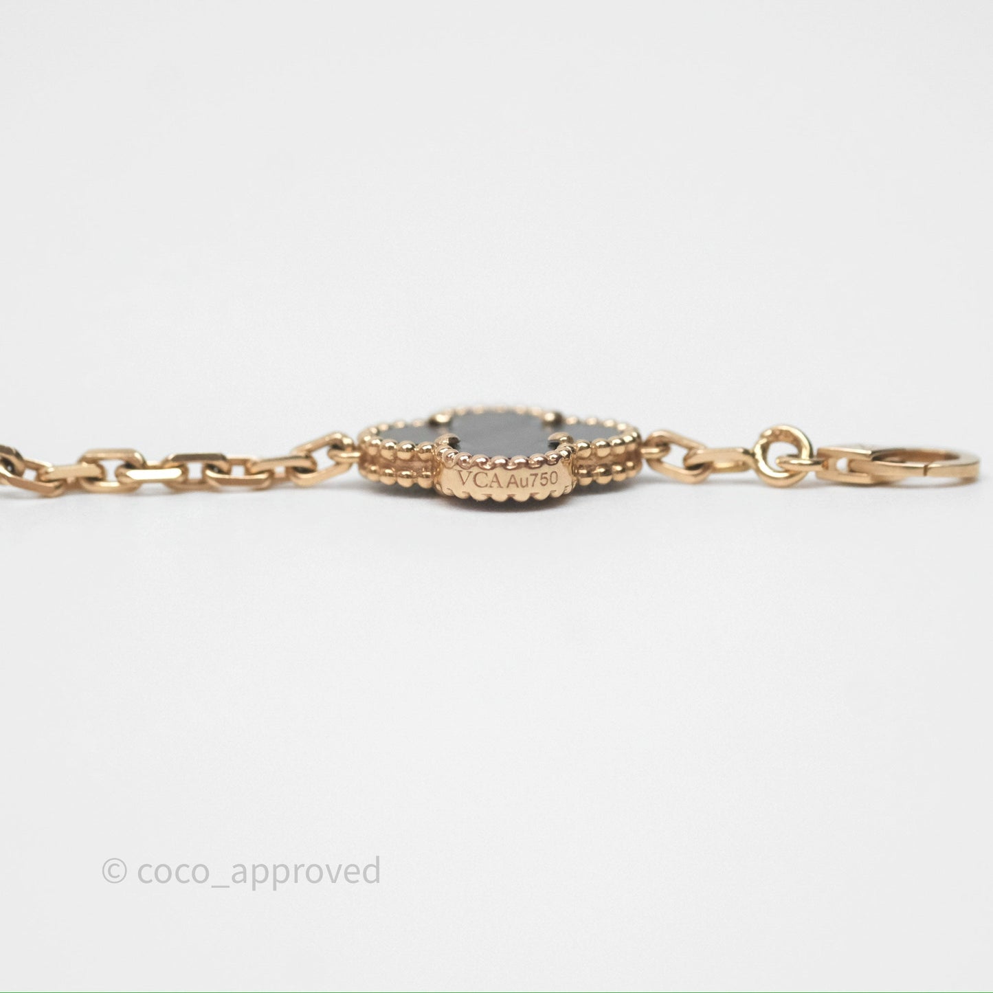 Van Cleef & Arpels Vintage Alhambra 5 Motifs Bracelet Grey Mother-of-pearl Diamonds Rose Gold