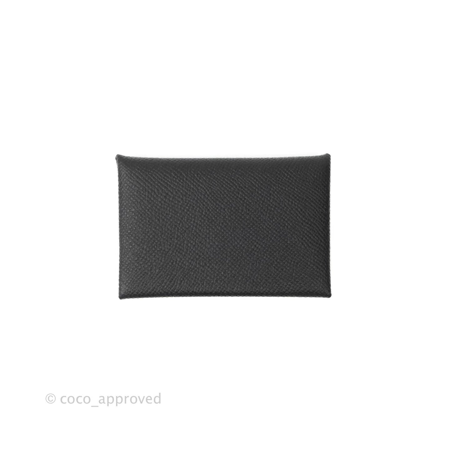 Hermès Calvi Card Holder Epsom Black