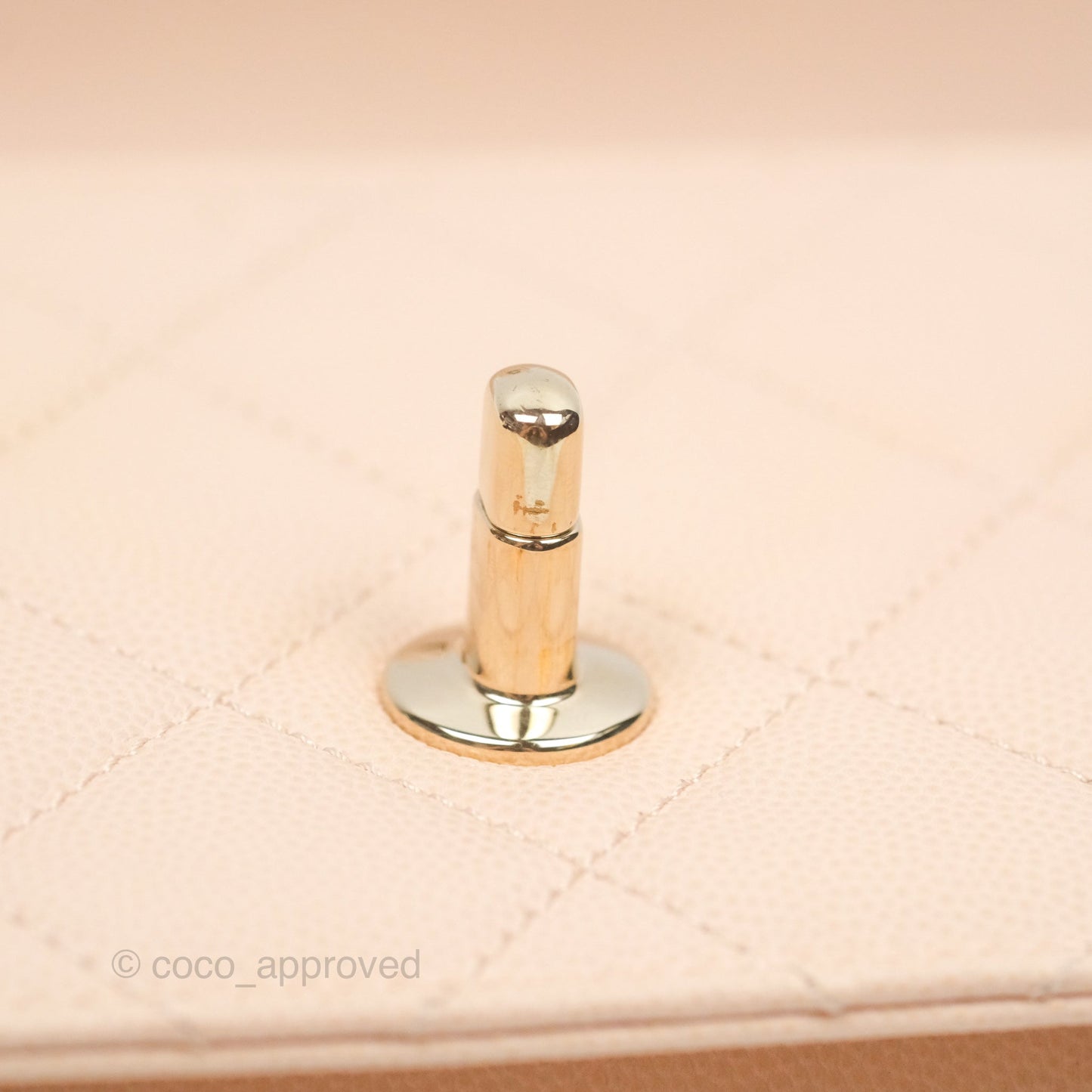 Chanel Quilted Small Like The Wallet Flap Light Beige Pink Caviar Light Gold Hardware 22C