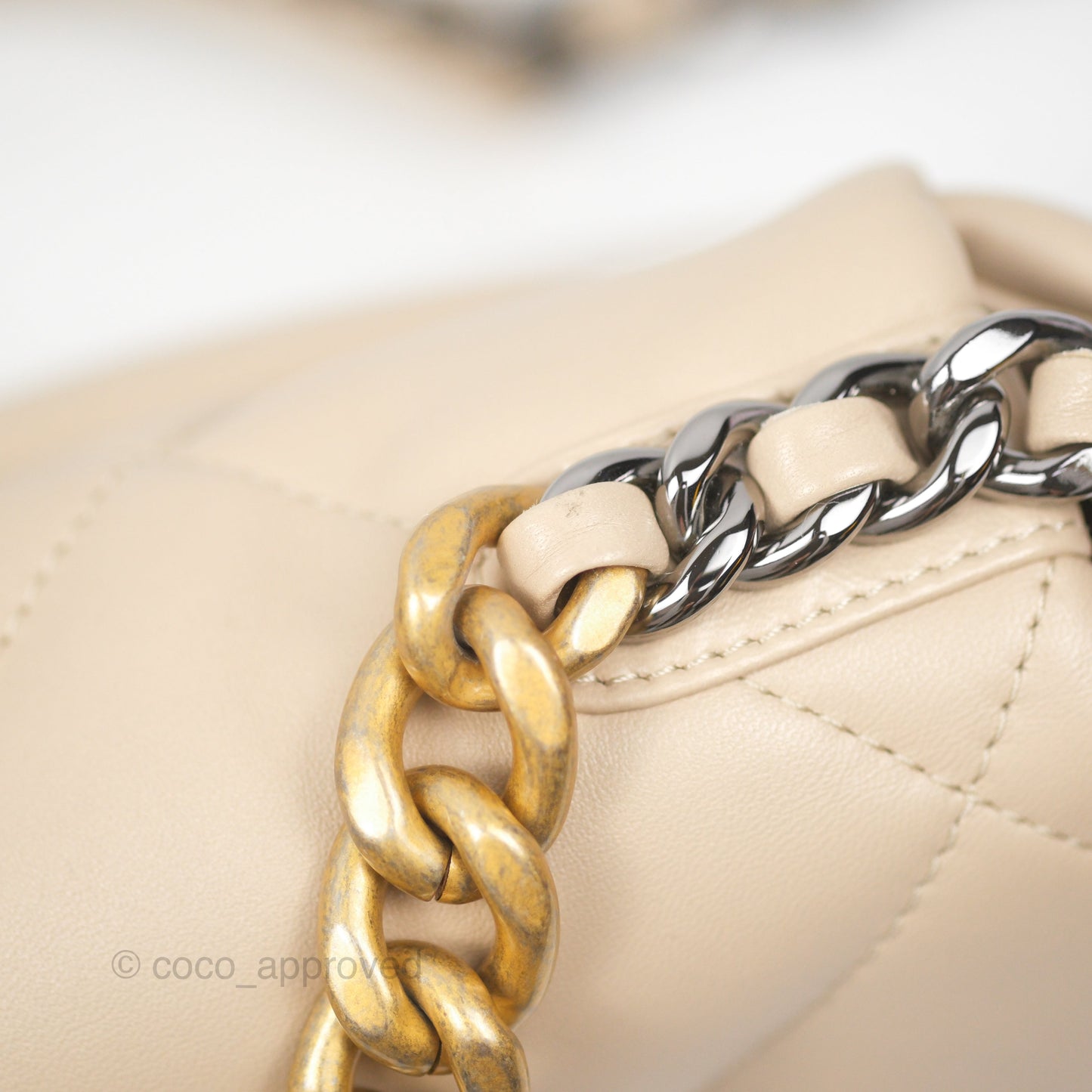 Chanel 19 Small Beige Lambskin Mixed Hardware