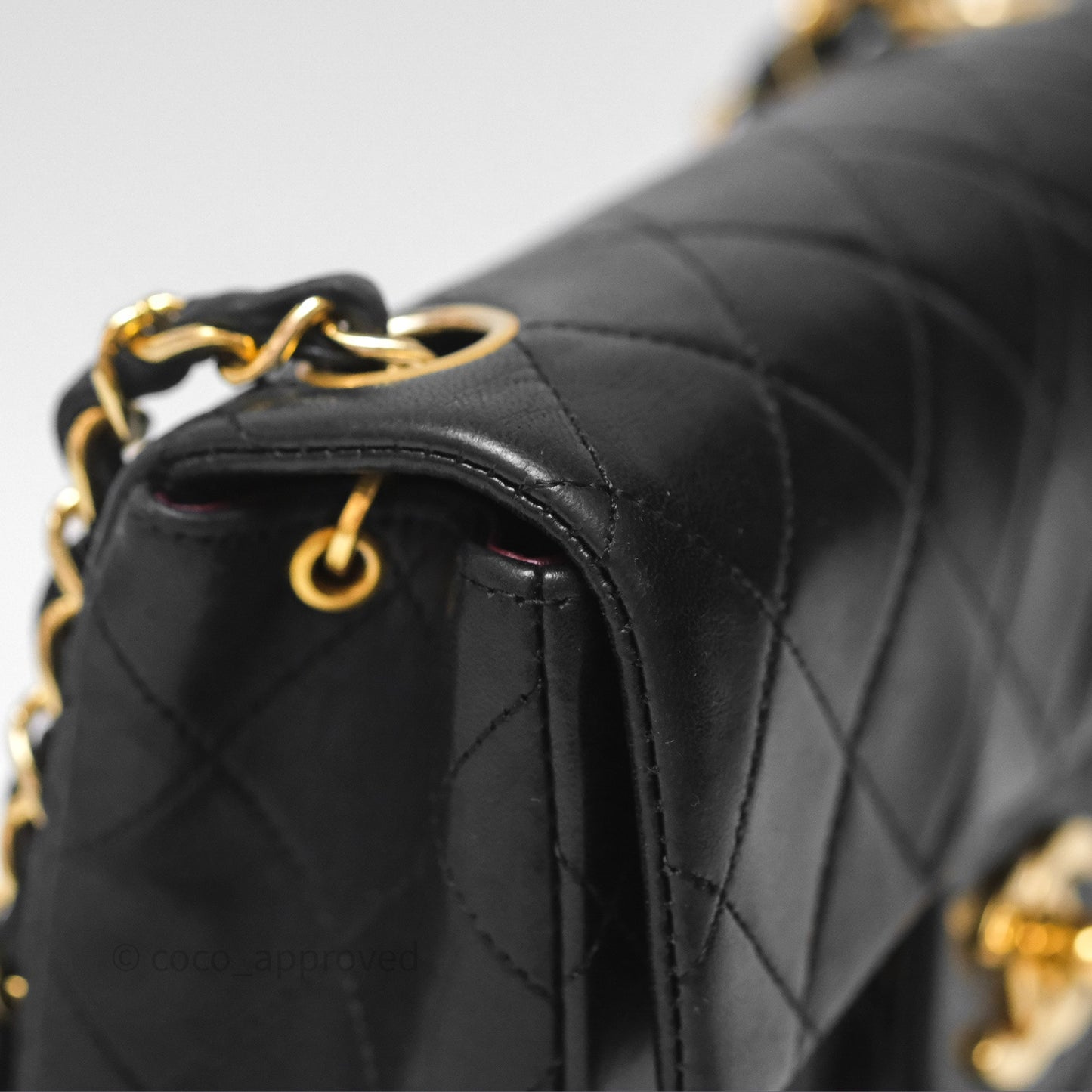 Chanel Vintage Mini Square Black Lambskin 24K Gold Hardware