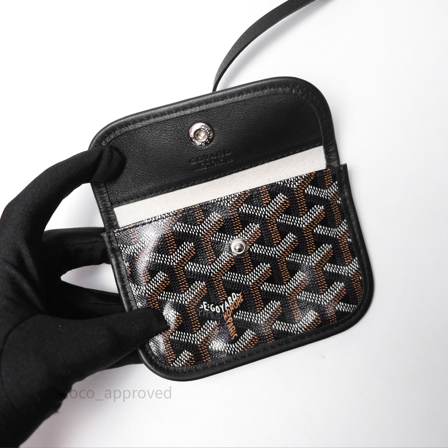 Goyard Anjou Mini Bag Goyardine Canvas Black