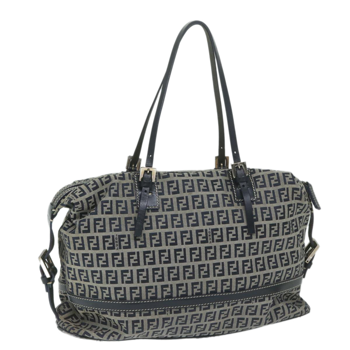 Luxury FendiZucchino Canvas Shoulder Bag Navy63396