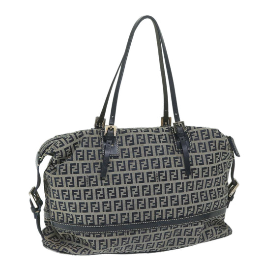 Luxury FendiZucchino Canvas Shoulder Bag Navy63396