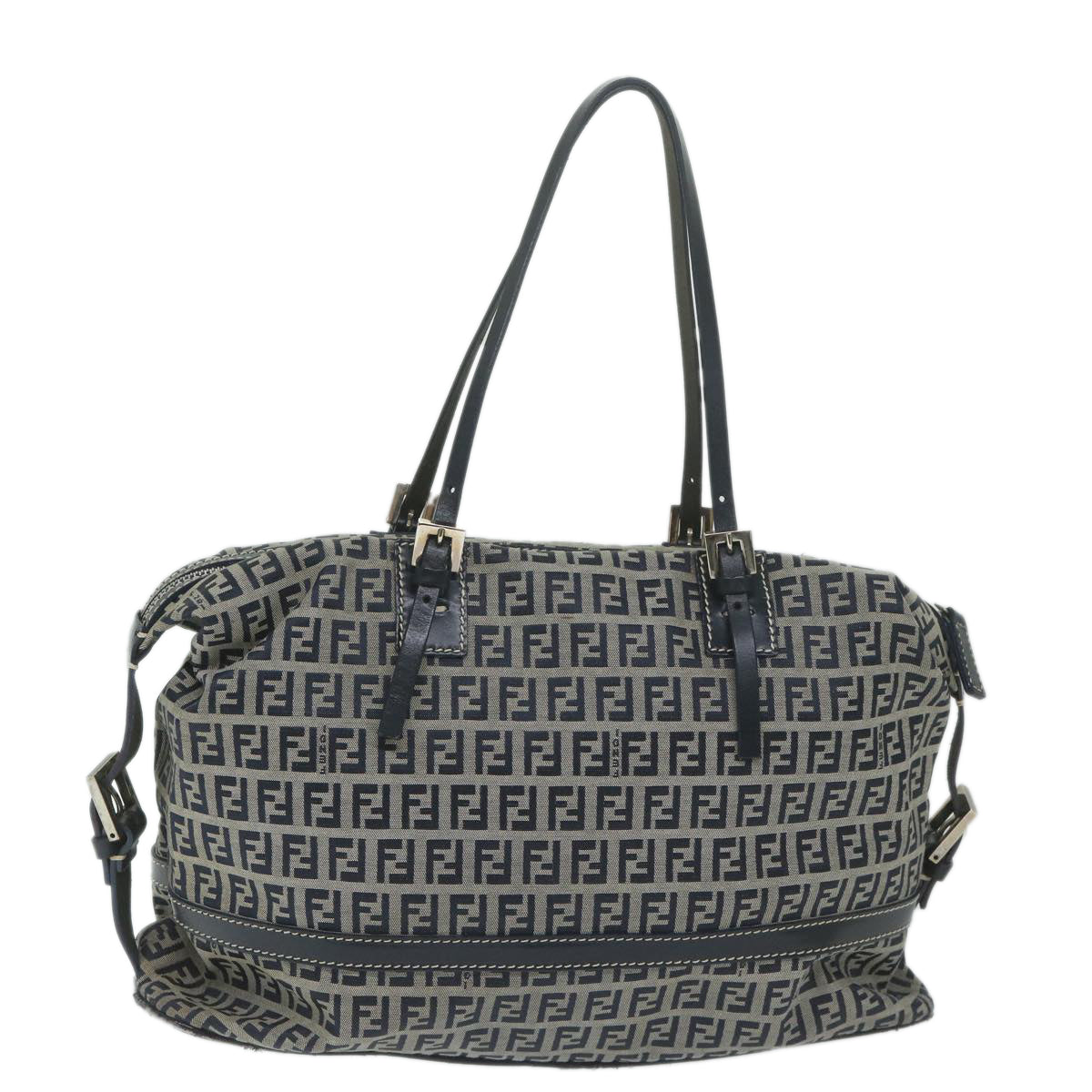 Luxury FendiZucchino Canvas Shoulder Bag Navy63396