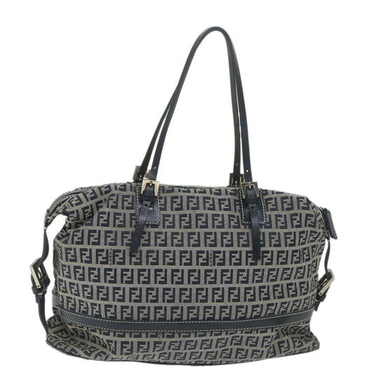 Luxury FendiZucchino Canvas Shoulder Bag Navy63396