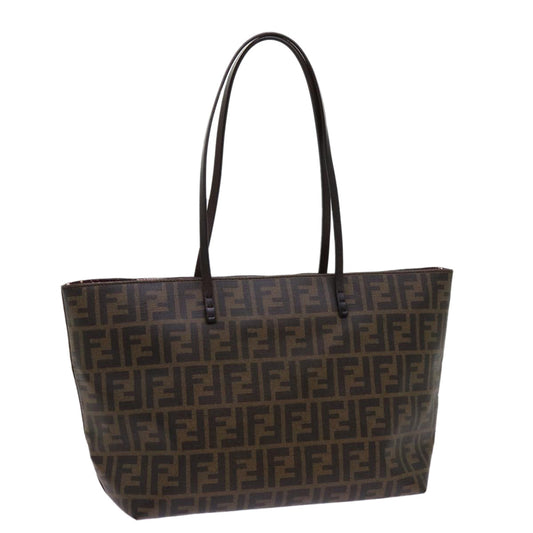 Luxury FendiZucca Canvas Tote Bag Black Brown63397